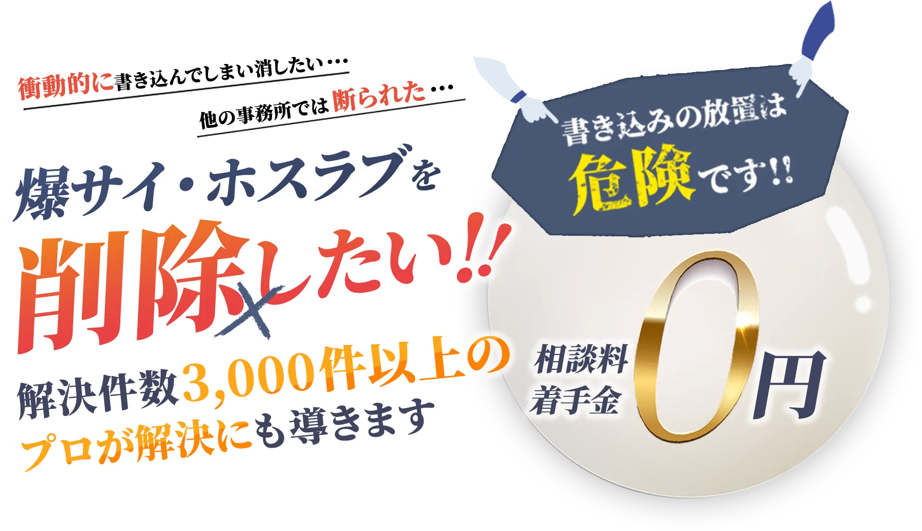 風評被害・中傷・悪口の書き込みを削除します